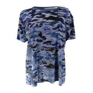 Free People We The Free Teddy Tee Camo Velvet Marine Combo, size S